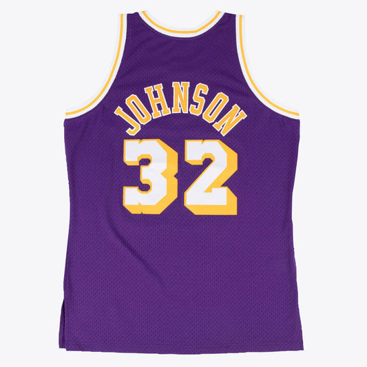 Magic Johnson Los Angeles Lakers 1984-85 Hardwood Classics Swingman Road Jersey - Purple - Mens