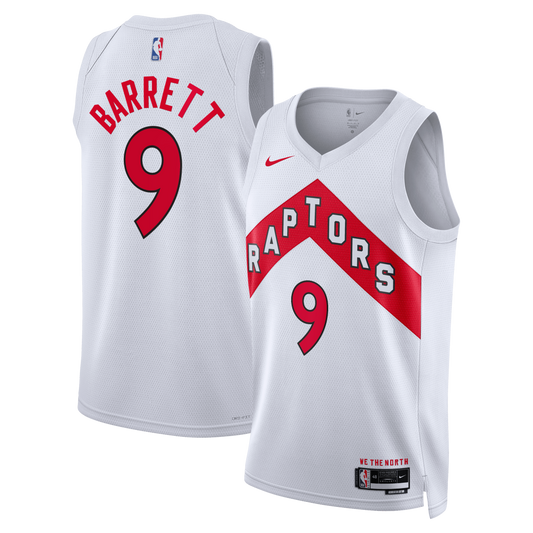 RJ Barrett Toronto Raptors Association Edition Swingman Jersey - White - Unisex