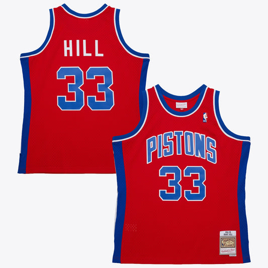 Grant Hill Detroit Pistons 1994 Dark Authentic Jersey - Red