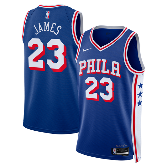 LeBron James Philadelphia 76ers Icon Edition Swingman Jersey - Royal - Unisex