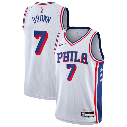Jaylen Brown Philadelphia 76ers Association Edition Swingman Jersey - White - Youth