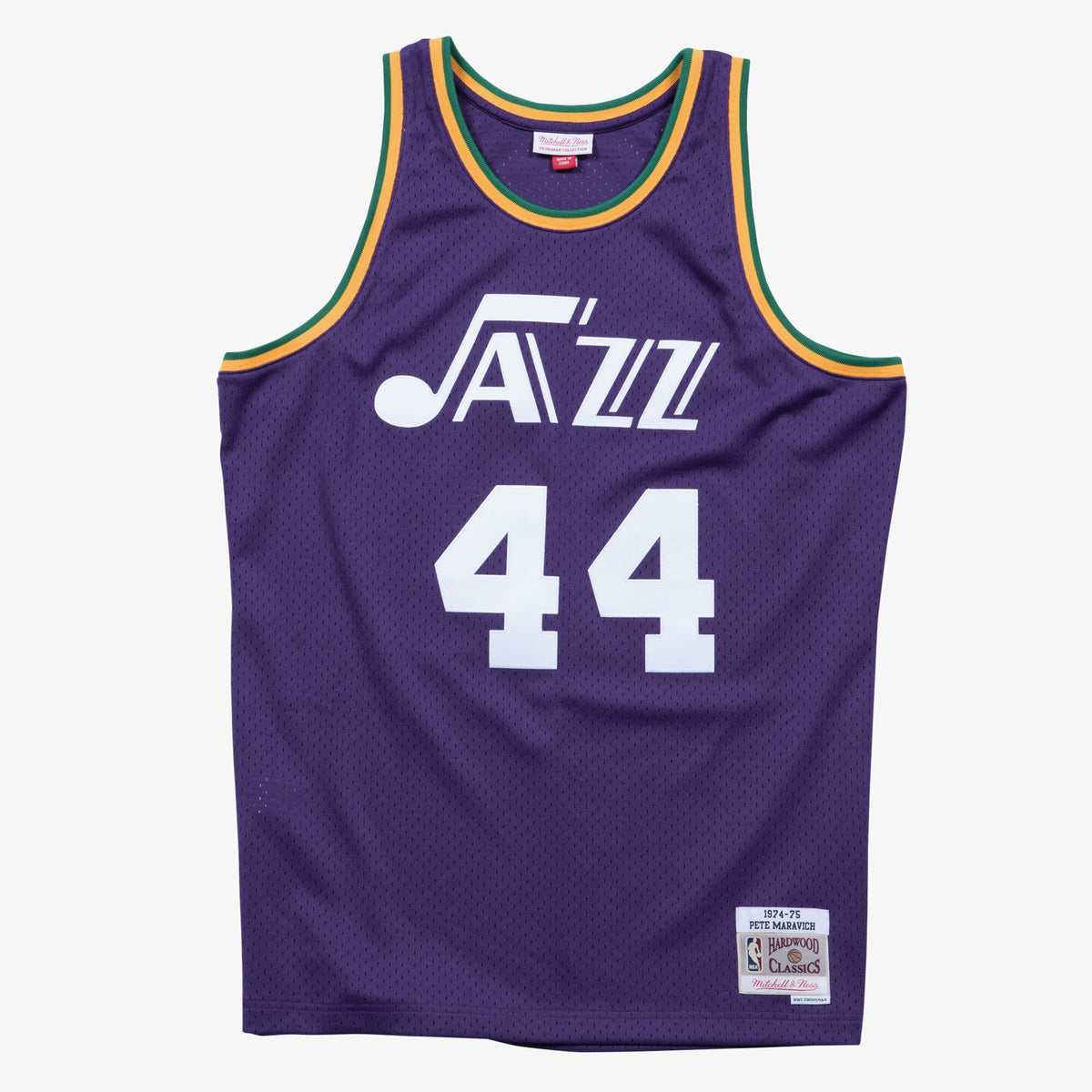 Pete Maravich New Orleans Jazz 1974 Authentic Swingman Road Jersey - Purple