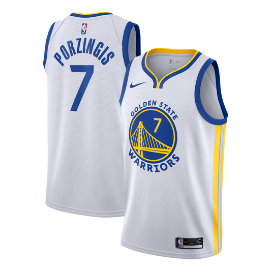 Kristaps Porziņģis Golden State Warriors Association Edition Swingman Jersey - White - Youth