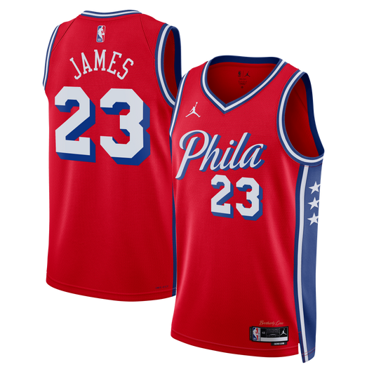 LeBron James Philadelphia 76ers Statement Edition Swingman Jersey - Red - Unisex