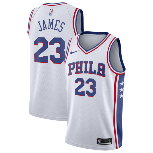 LeBron James Philadelphia 76ers Association Edition Swingman Jersey - White - Youth