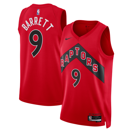 RJ Barrett Toronto Raptors Icon Edition Swingman Jersey - Red - Unisex